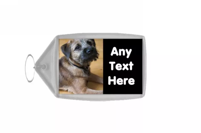 Border Terrier Dog Personalised Keyring