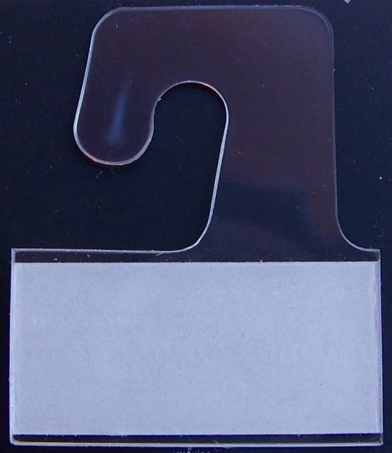 100 Clear Plastic Self Adhesive Stick Hook Hang Tabs Tag Hangers 24 Oz Limit