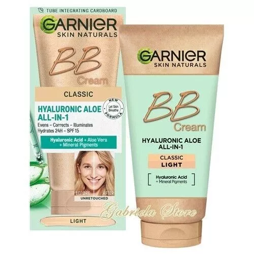 Garnier BB Crème Visage Classique Acide Hyaluronique Teinté Aloe Vera Léger...