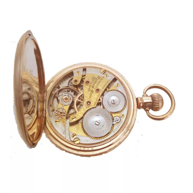 14k Gold Waltham  Riverside 17 Jewel Duo-Tone Rail Road Hunter Pocket Watch 1903