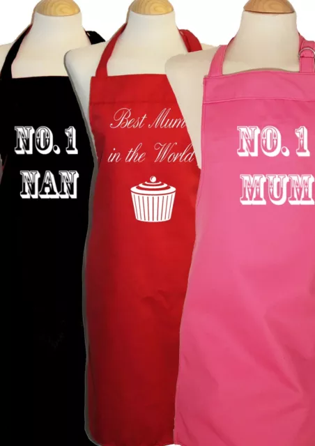 Mothers day aprons ** No. 1 mum / No. 1 Nan / Cupcake ** size Meduim