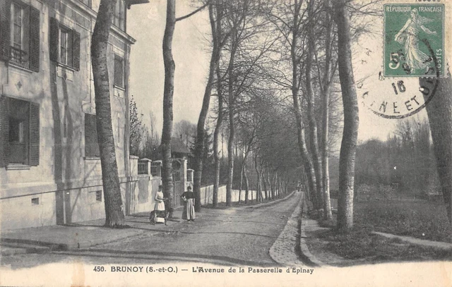 Cpa 91 Brunoy L'avenue De La Passrelle D'epinay