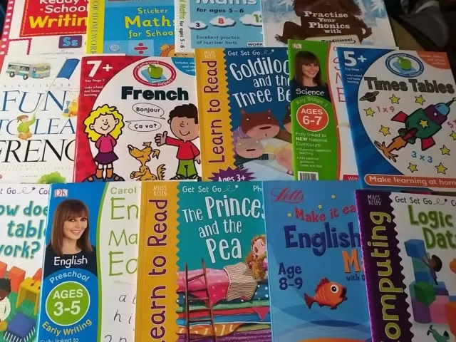 Childrens Early Learning Key Stage Books Bundle Maths,Data,Reading,French x 14