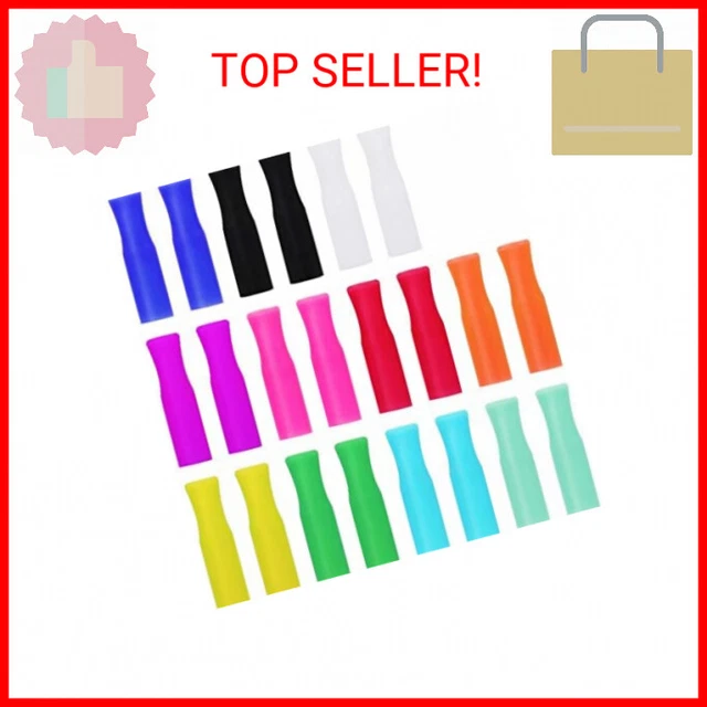 22Pcs Reusable Straws Tips, Silicone Straw Tips, Multi-color Food Grade Straws T
