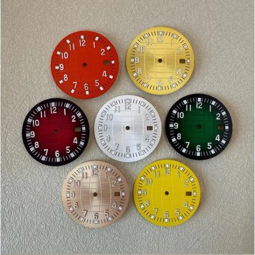 Cadran De Montre Vert 31.8mm - Lumineux, Compatible Mouvement VK63 (Neuf)