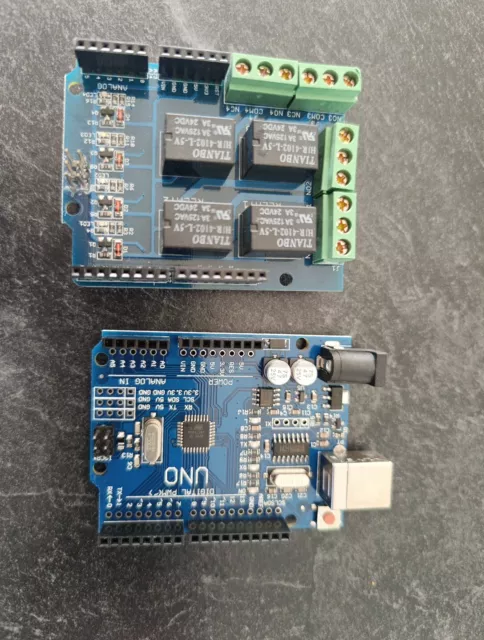 CARTE ARDUINO+ SHIELD 4 Relais Projet Robot Ou DIY ou Arrosage Pompe ...