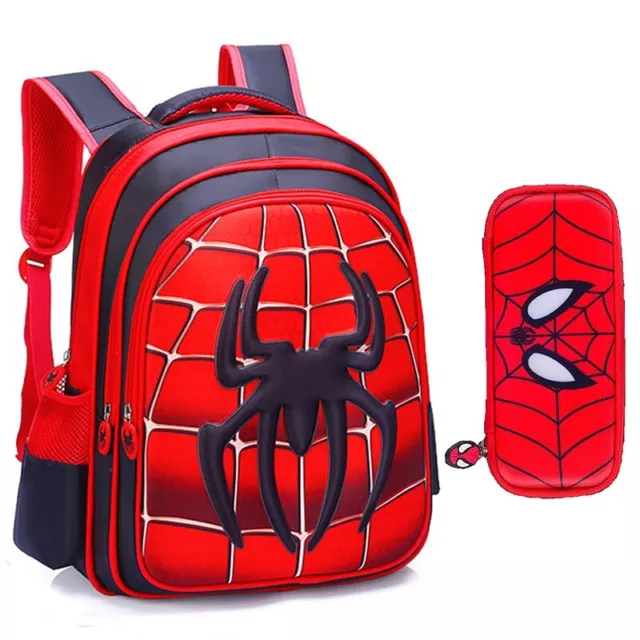 Zaino scuola prima elementare bambino Marvel Spiderman 3 scomparti + Astuccio