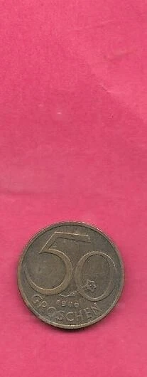 AUSTRIA AUSTRIAN KM2885 1980 VF-VERY fine-NICE OLD  CIRCULATED 50 GROSCHEN COIN