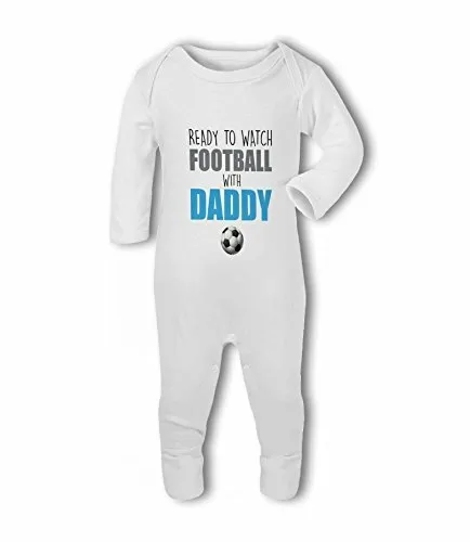 Ready to Watch Football with Daddy - Baby Romper Suit by BWW Print Ltd