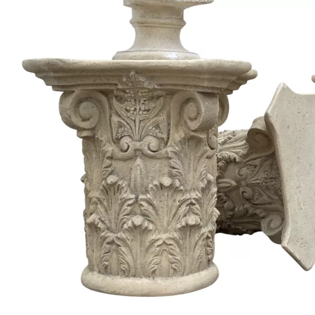 Pair of Corinthian Neo Classic Pedestal for Statue or Table Column Capital