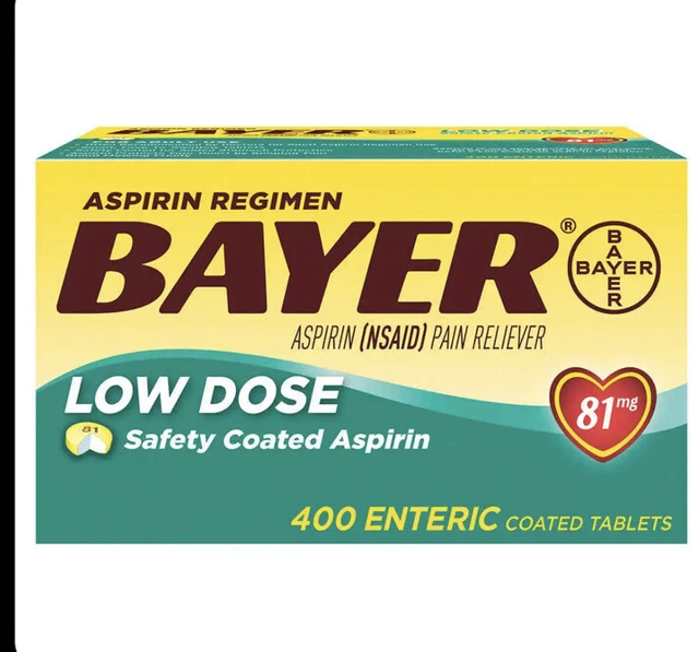 BAYER ASPIRIN REGIMEN Low Dose 81mg Enteric Coated Tablets 400Count