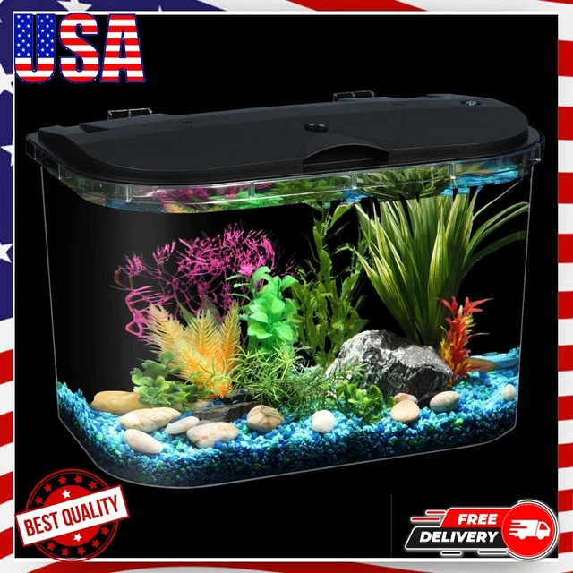 5 Gallon Aquarium Fish Tank Kit with LED Lighting and Power Filter