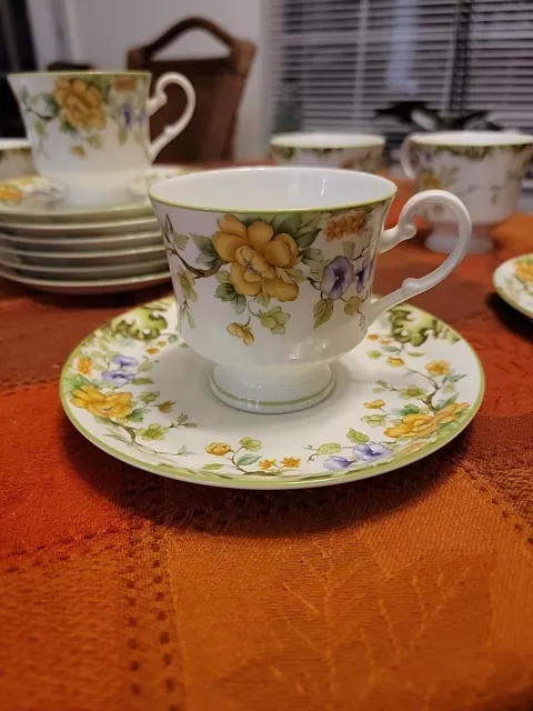 Vintage Mikasa Bone China Hampshire Footed Cup & Saucer