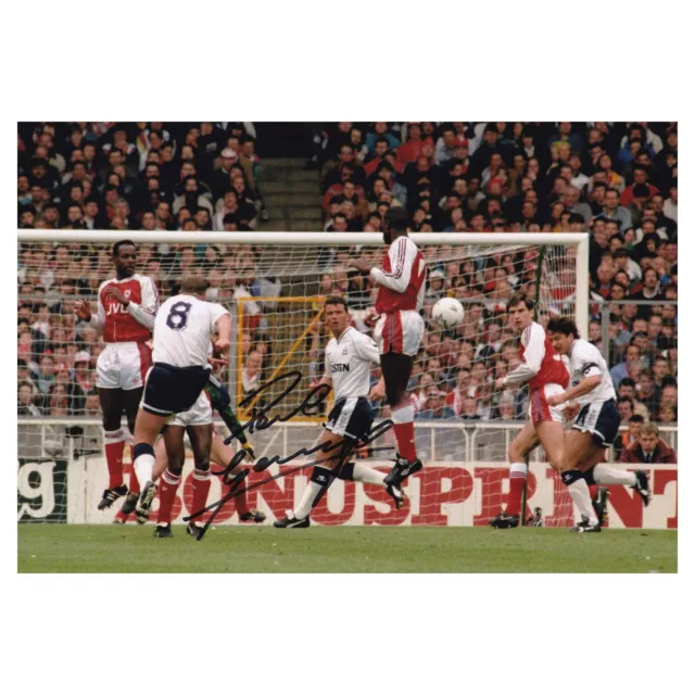 Paul Gascoigne Signed Tottenham Hotspur Arsenal Semi Final Photo Spurs Autograph