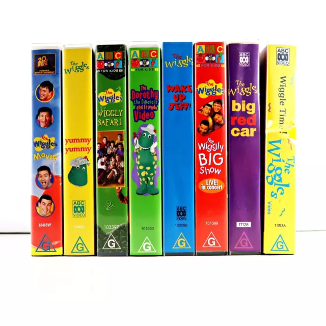 8x The Original Wiggles VHS Tapes Yummy Yummy Wake Up Jeff!