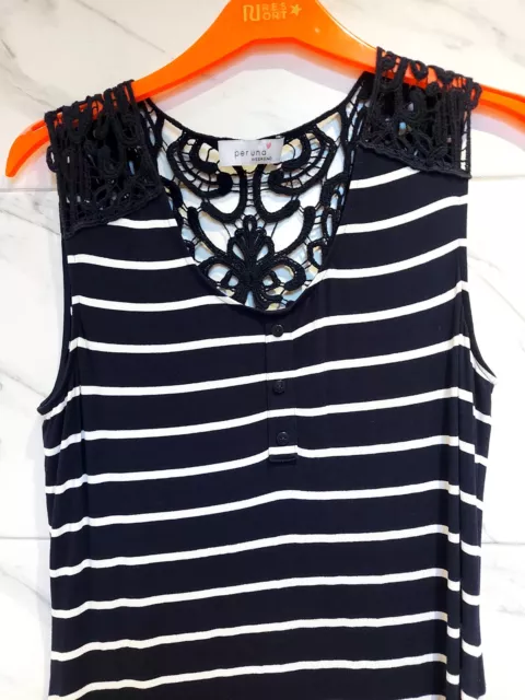Womens Per Una Viscose maxi Holiday Striped Summer Dress Size 14 Marine Nautical