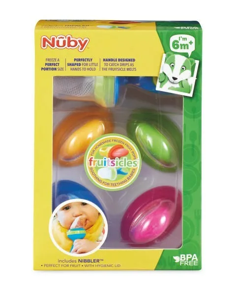 Los moldes de frutas Nuby incluyen el mordisqueador ¡GRATIS! Nuevo en caja