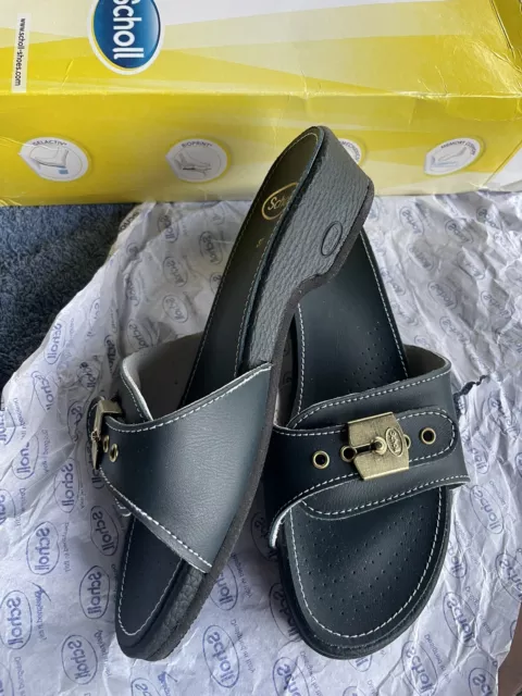 SCHOLL LEATHER LOOK Sandals Blue Scholl Exercise Sandals Size 4 37 55.00 PicClick UK
