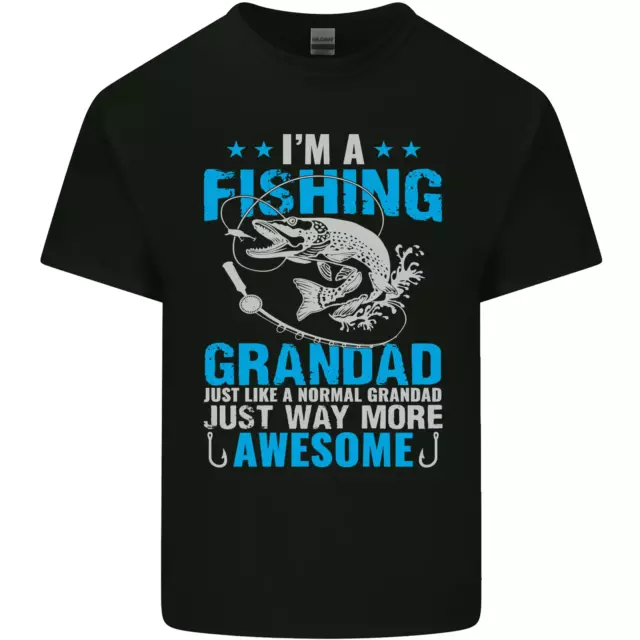 Fishing Grandad Funny Fathers Day Fisherman Mens Cotton T-Shirt Tee Top