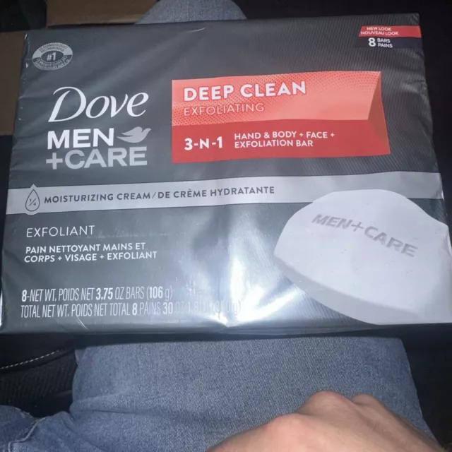 Dove Men+Care Men's Bar Soap Deep Clean, 3.75 Oz., 8 Bars