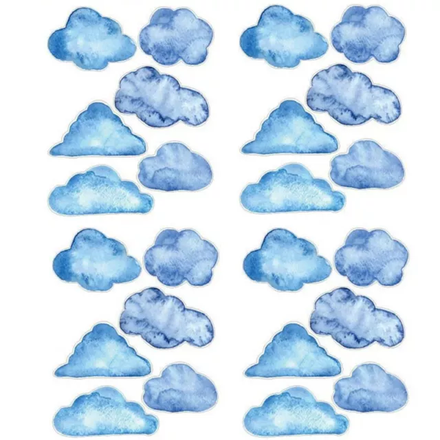 36 AUFKLEBER BLAUE Wolken DIY Wandtattoo Sticker Himmel Tattoo Deko Set EUR  9,50 - PicClick DE