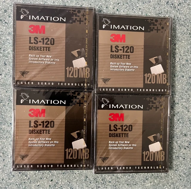 3M IMATION LS-120 Diskette 120MB -- 4 NEW in Original Sealed wrappers £ ...