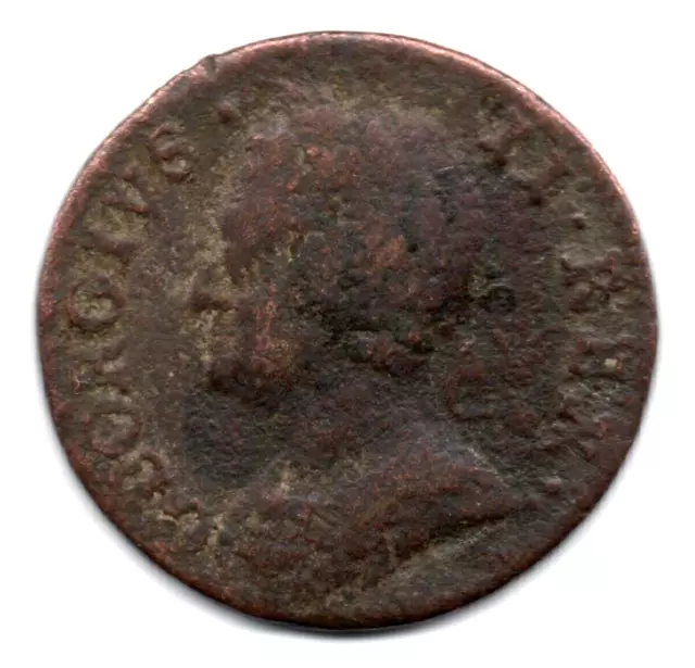 1754 King George Ii Copper Farthing Coin Good Condition S.3722 2G65