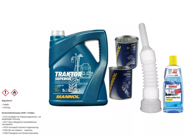 5L MANNOL Motoröl Traktor SuperAPI CD 15W-40  inkl. Additiv Auslaufschlauch