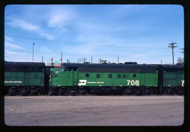 Railroad Slide - Burlington Northern #708 Locomotive 1982 Denver Colorado CO BN