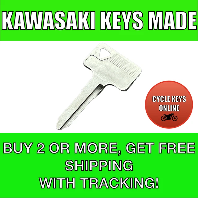 KAWASAKI MOTORCYCLE KEYS Cut to Code replacement key for codes B341411 ...