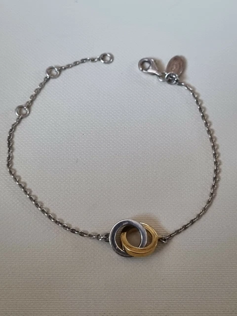 LINKS OF LONDON Double Ring Bracelet Gold Vermeil NO BOX 35.00