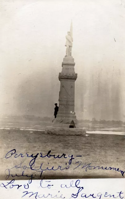 Rppc - Soldier's Monument , Perrysburg , Ohio, July 7 , 1906