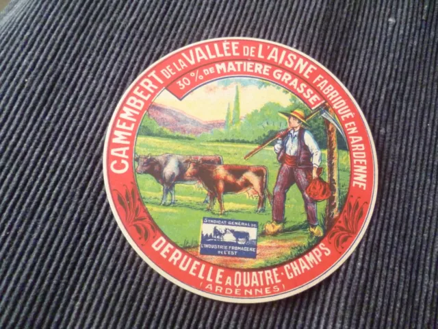 ancienne etiquette de fromage  collection camembert de la vallee de l'aisne