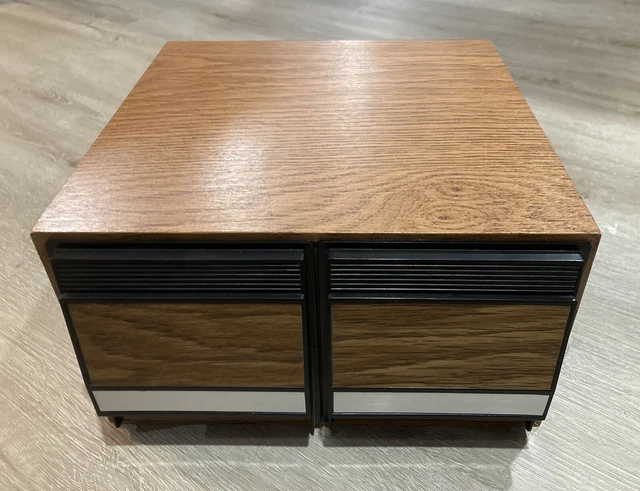 Vintage Faux Wood 2-Drawer Compact Disc 40 CD Storage Case