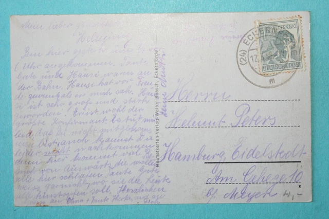 012404, AK, Eckernförde, Ostseebad, Straße der SA, 1948 gelaufen nach Hamburg 2