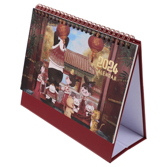 SCHEDULE PLANNING CALENDAR 2024 Lantern Folding Paper Desktop Small 14