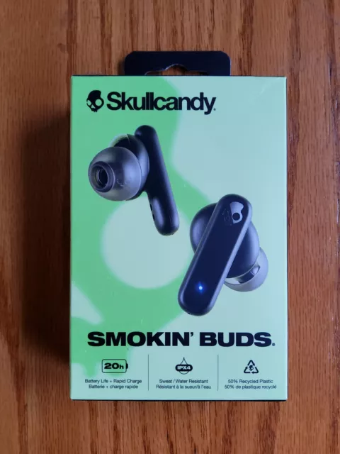 New Open Box 20Hour Skullcandy Smokin Buds Wireless Waterproof Bluetooth Earbuds