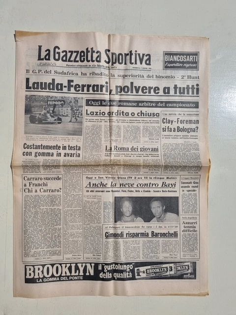 LA GAZZETTA DELLO SPORT DOPPIA COPIA ANASTATICA LAUDA FERRARI