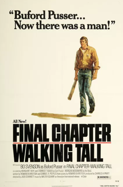 Final Chapter Walking Tall Original 27X41 Folded Movie Poster 1977 Bo Svenson