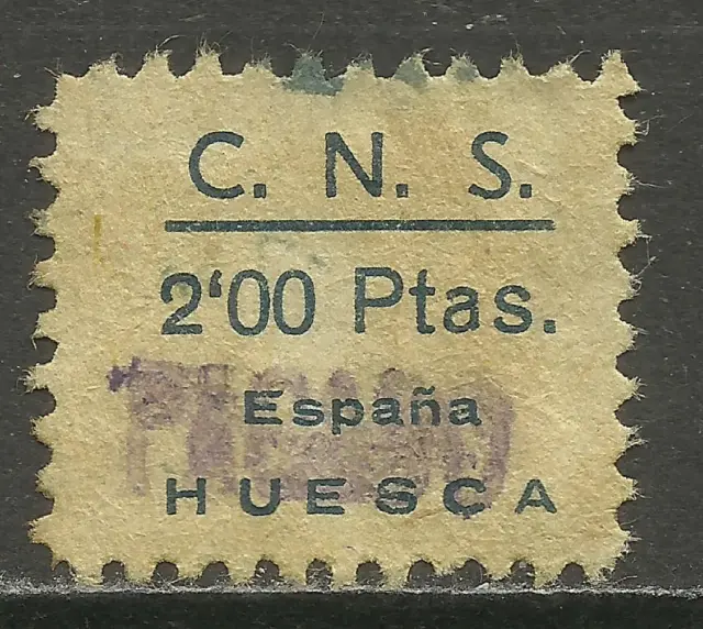 7050-Sello Cuota C.n.s, Falange Española Huesca 2 Pesetas,Guerra Civil España.sp