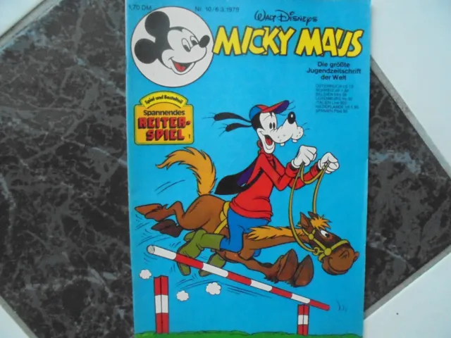 Micky Maus Comic Heft Nr.10/1979 mit Bastelbeilage Spannendes Reiter Spiel!