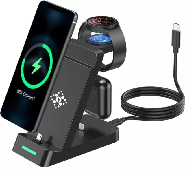 Chargeur 3 en 1 Station de Charge Rapide pour Samsung, Chargeur Induction Montre