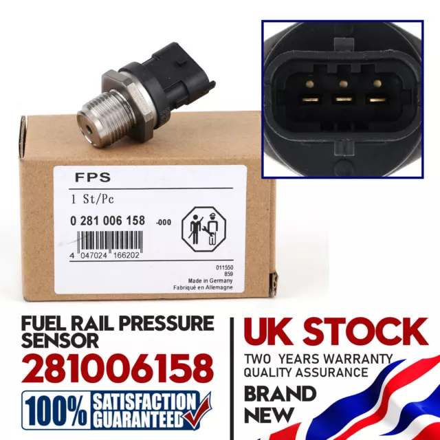 Fuel Rail Pressure Sensor For Fiat Doblo 1.3/1.6/1.9/2.0 D/Jtd 01-On 0281006158