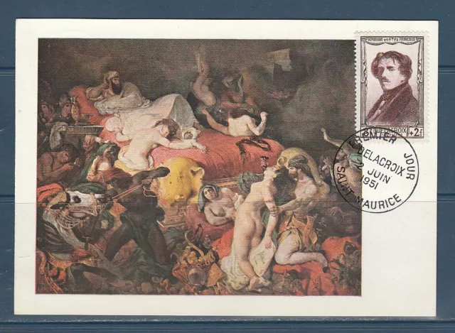 carte 1er jour personnage  Eugène Delacroix  Saint Maurice     de 1951