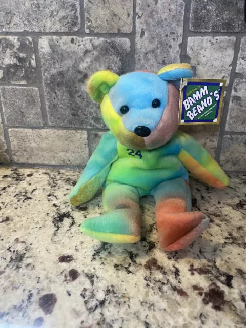 Salvinos Bamm Beanos Bear Ken Griffey Jr. #24 Tye Dye Seattle Mariners Nwt Vtg