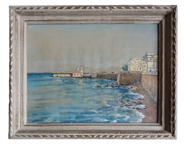 Huile Sur Carton Encadrée Vue D'alger Mottin 1955 Paysage Orientaliste