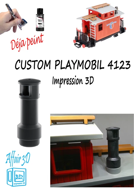 CUSTOM 131 COMPATIBLE train Playmobil en 3D - 1 cache chaudière avant CUSTOM 131 COMPATIBLE train Playmobil en 3D - 1 cache chaudière avant