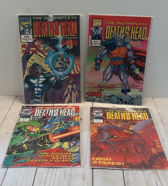 Vintage Marvel Comics The Incomplete Death's Head # 1, 2, 3, 4 Comic Book Lot
