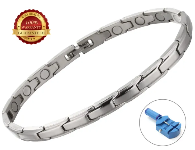 Ladies Magnetic Health Bracelet Stainless Steel Therapy Healing Relief Arthritis