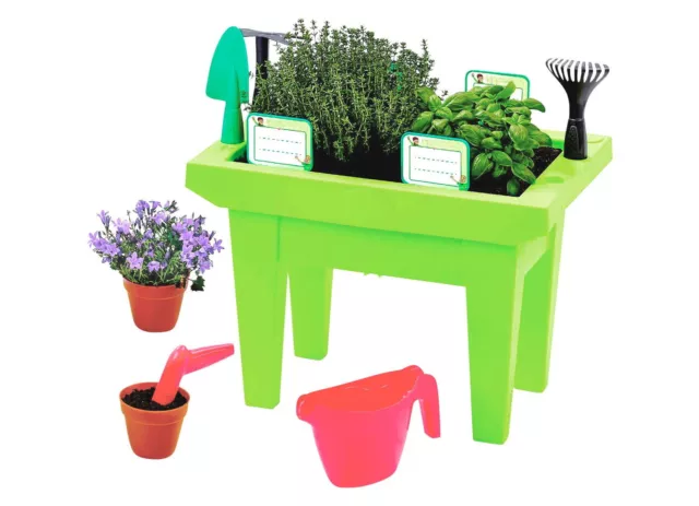 12tlg. Bambini Aiuola Alta + Accessori Giardino Serra Fredda Erbe Fioriera